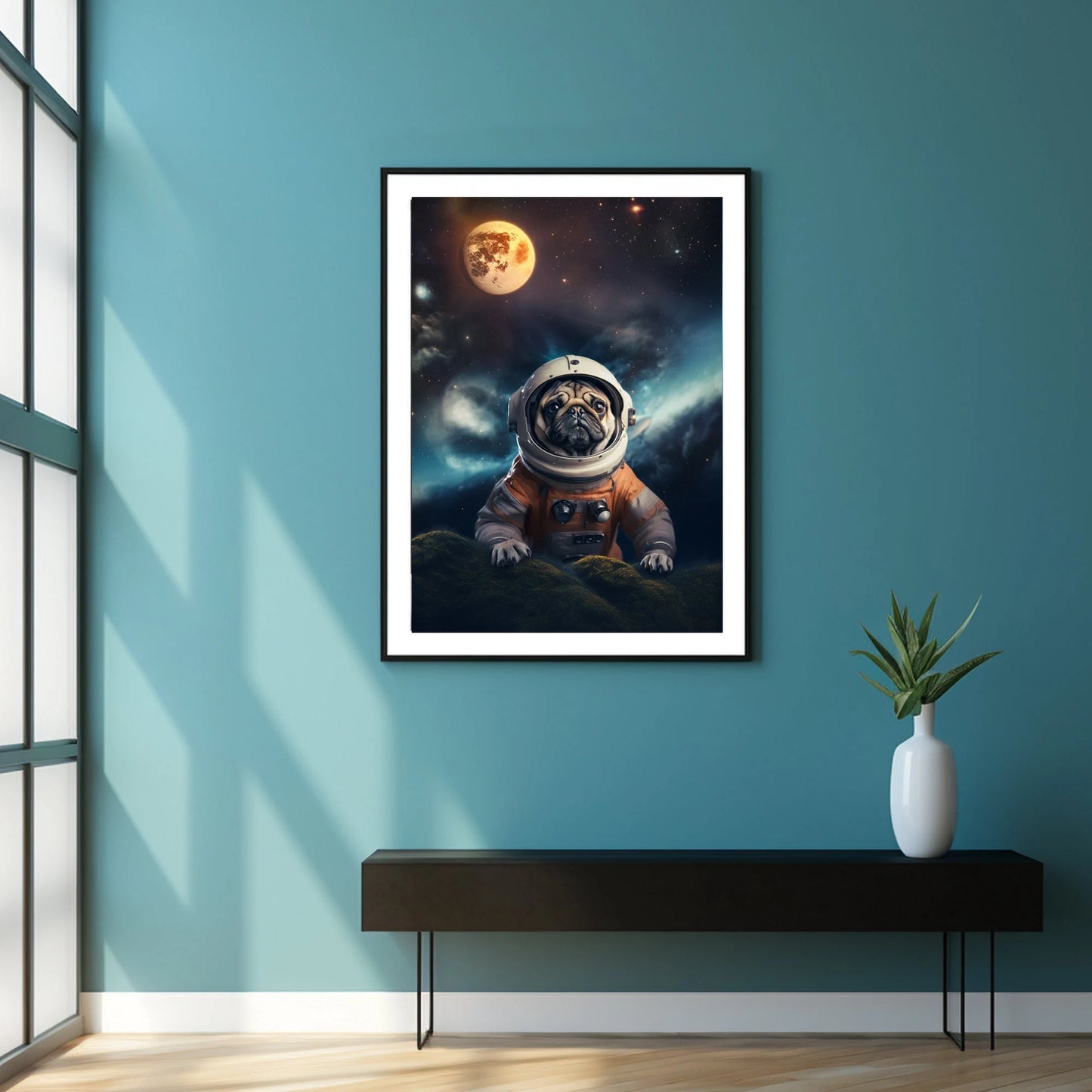 Planet Pug Astronaut Digital Poster