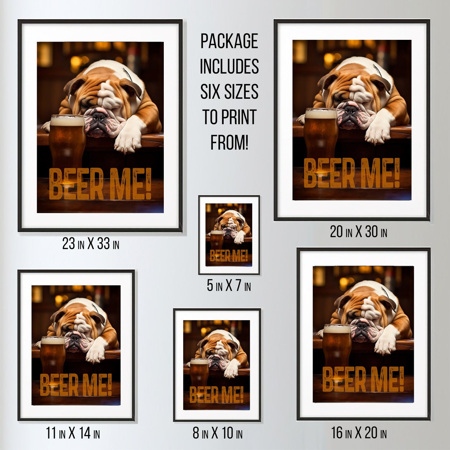 English Bulldog, Beer Buddy_Size Diagram Mock up