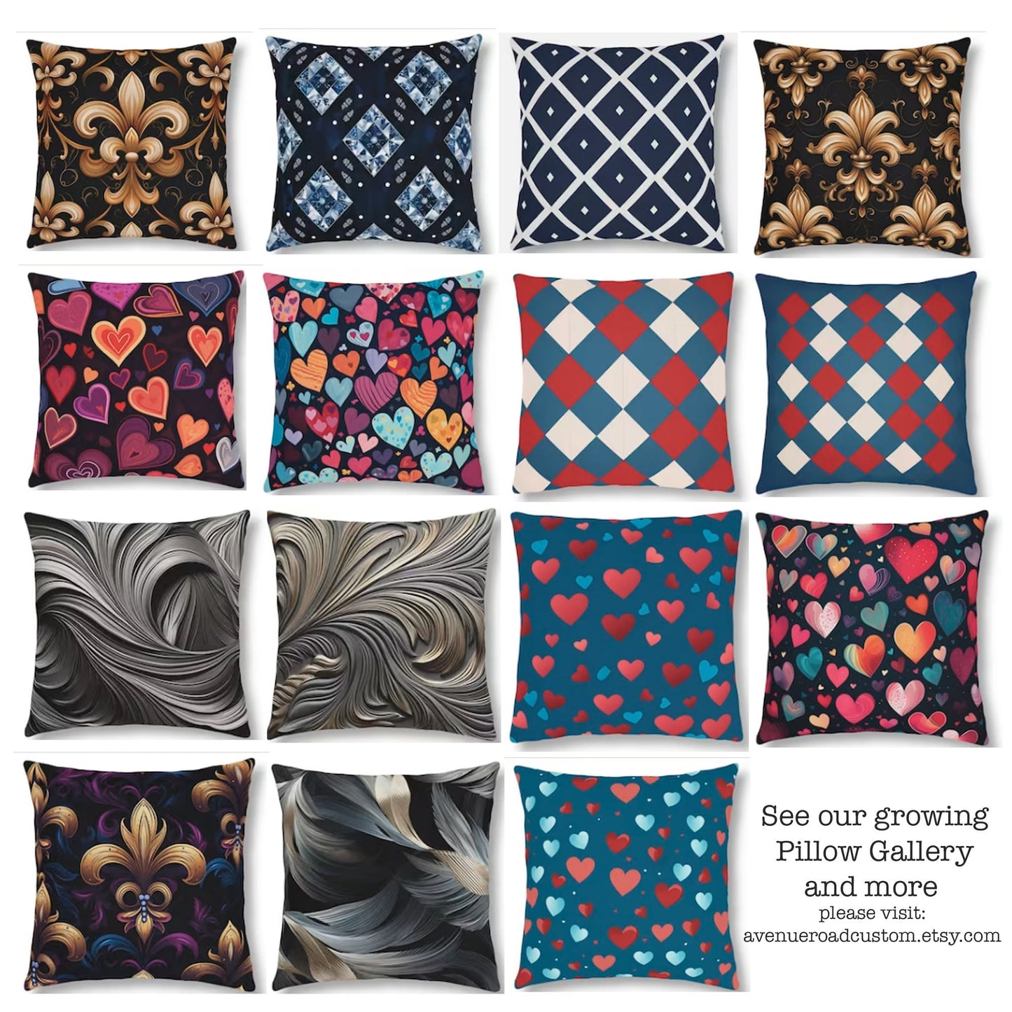 Colorful Hearts Valentine Pillow_Collection