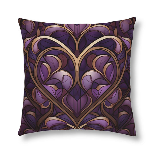 Purple Hearts Decorative Pillow_Front View