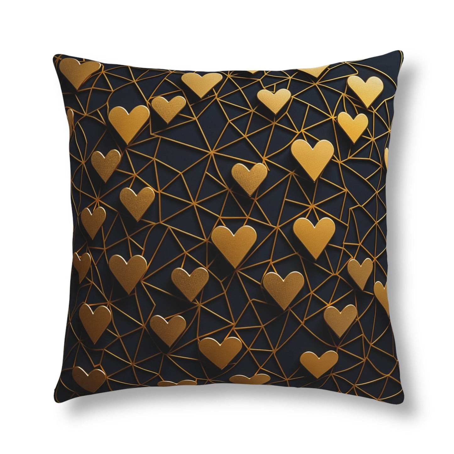 Golden Hearts Pillow_Front View