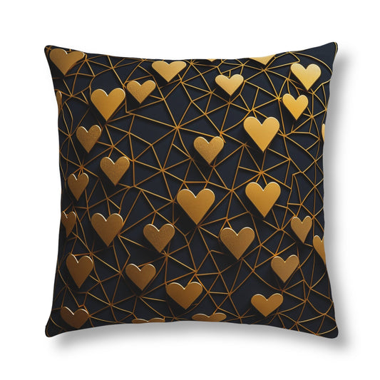 Golden Hearts Pillow_Front View