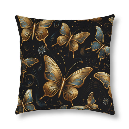 Golden Butterflies Decorative Pillow_Front View