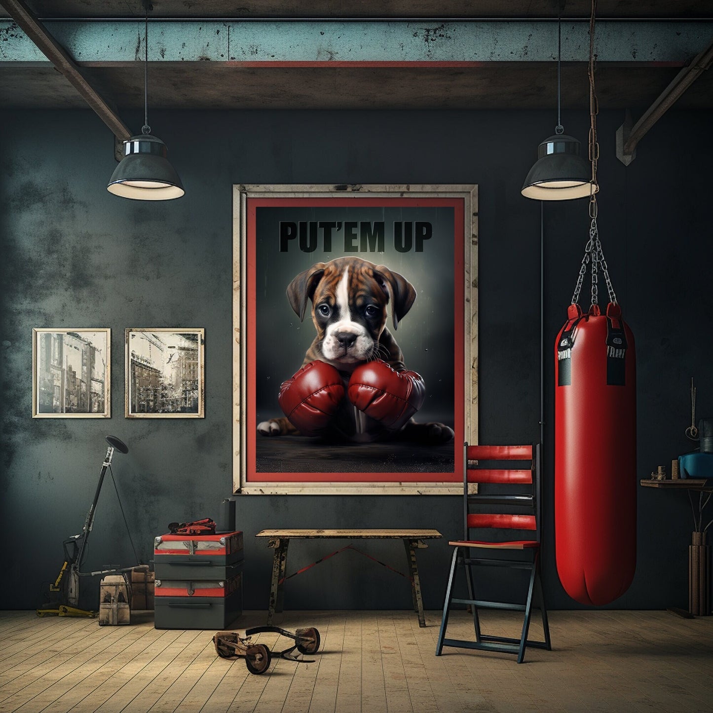 Boxing Boxer Pup Wall Art_Gym Art