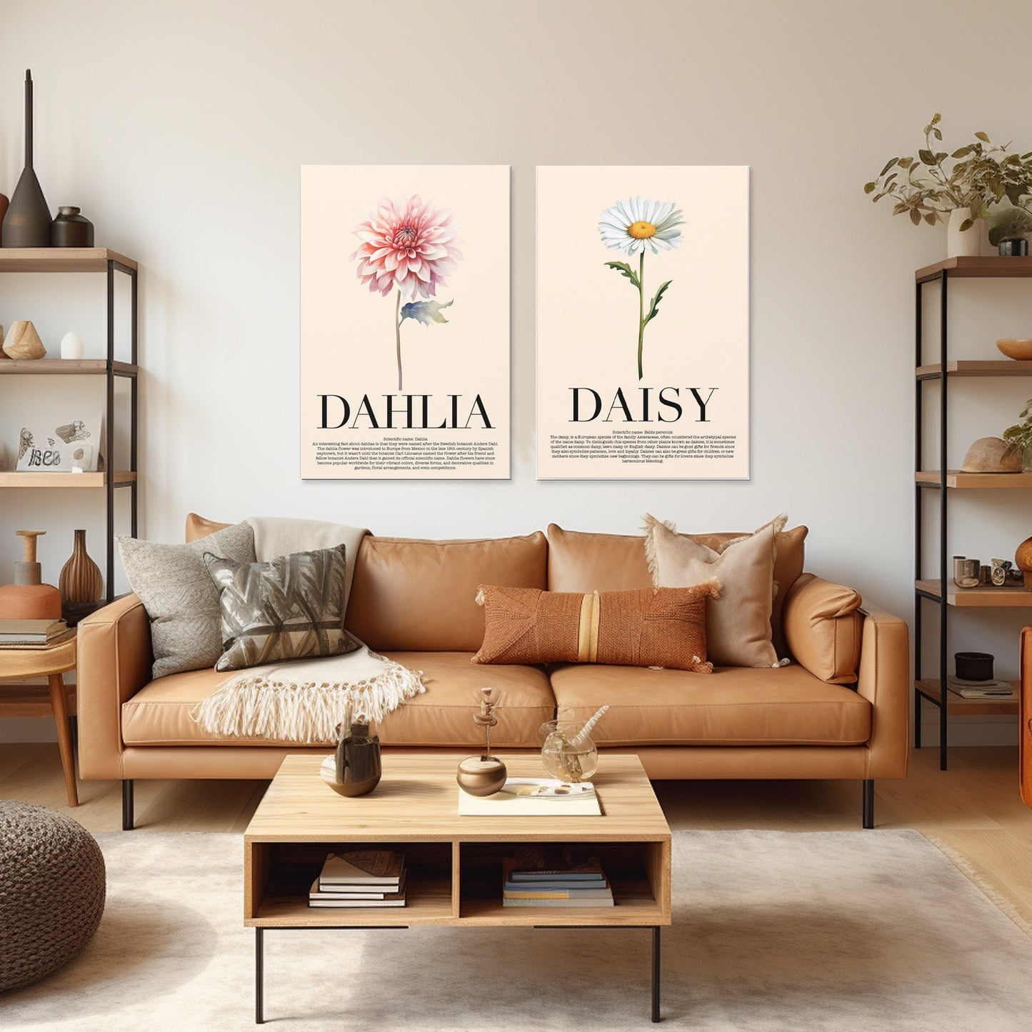 Dahlia Water Color Wall Art_Living Room Decor