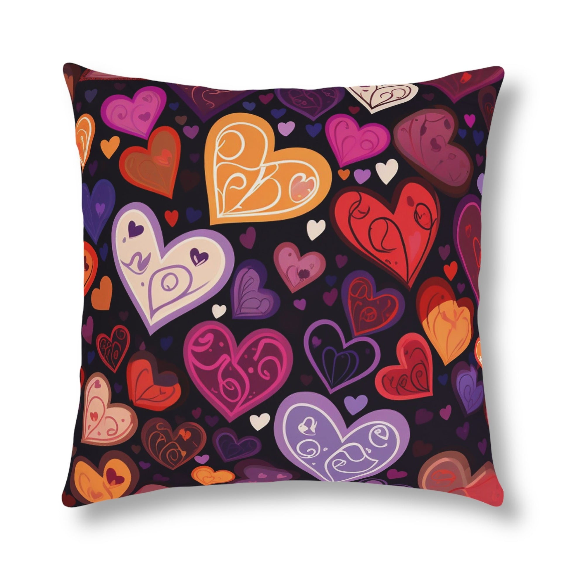 Colorful Hearts Valentine Pillow_Back Side