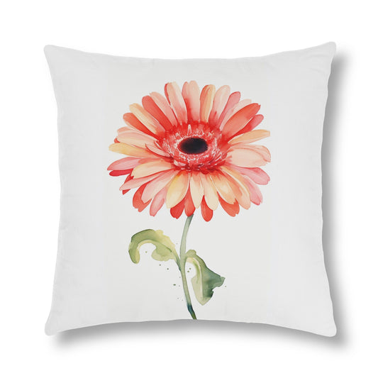 Gerbera Daisy Watercolor Pillow_Front Side