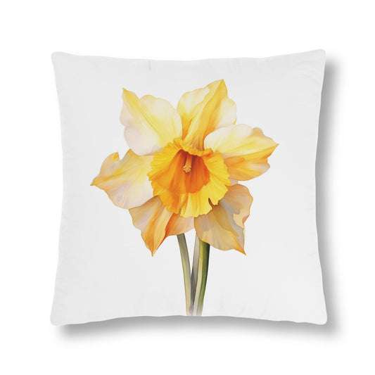 Daffodil Watercolor Pillow_Front View