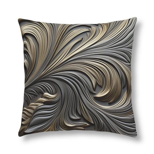 Decorative Brushed Metal Pillow_Front View