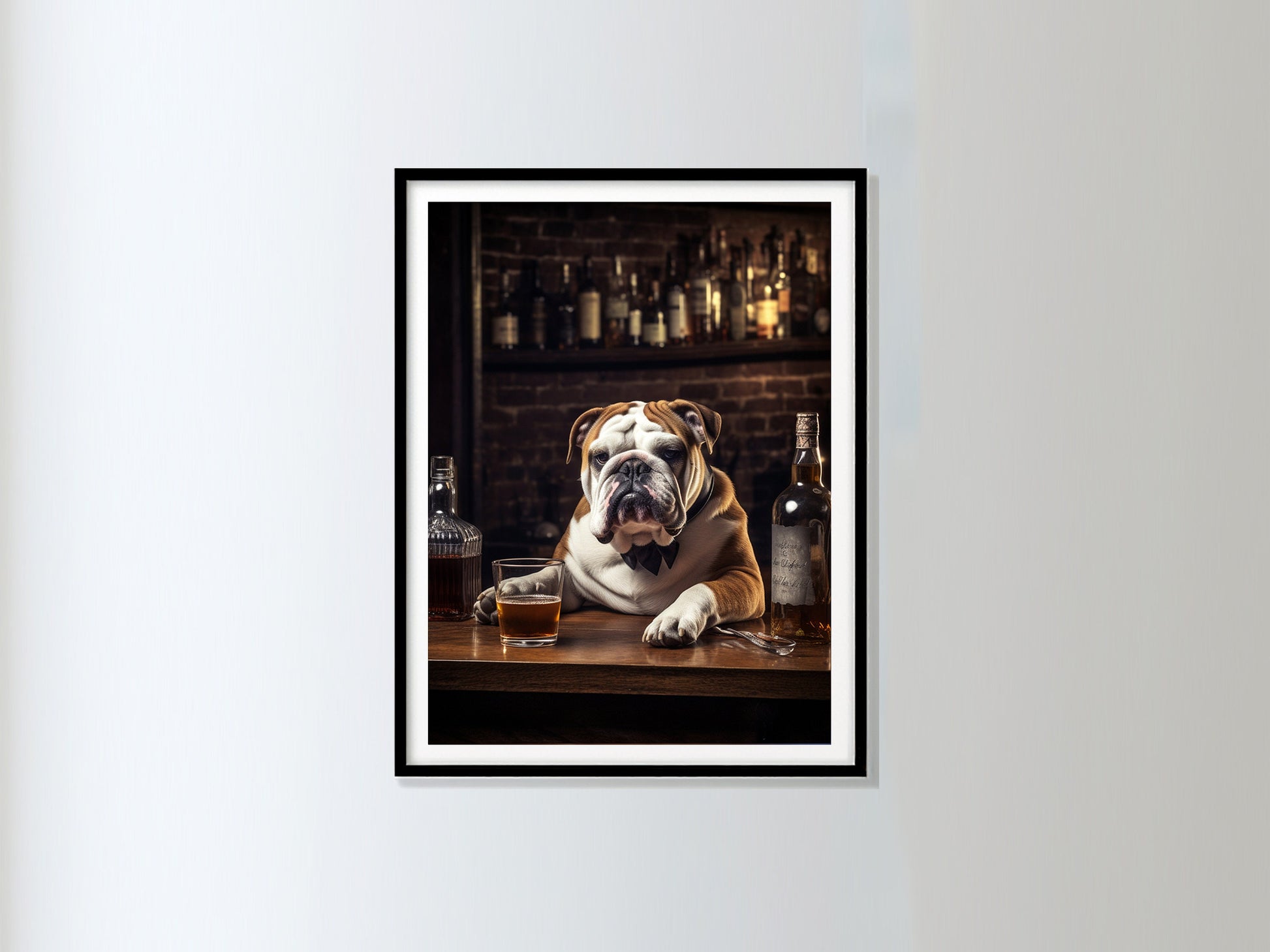 English Bulldog Whiskey Cheers_Man Cave Art