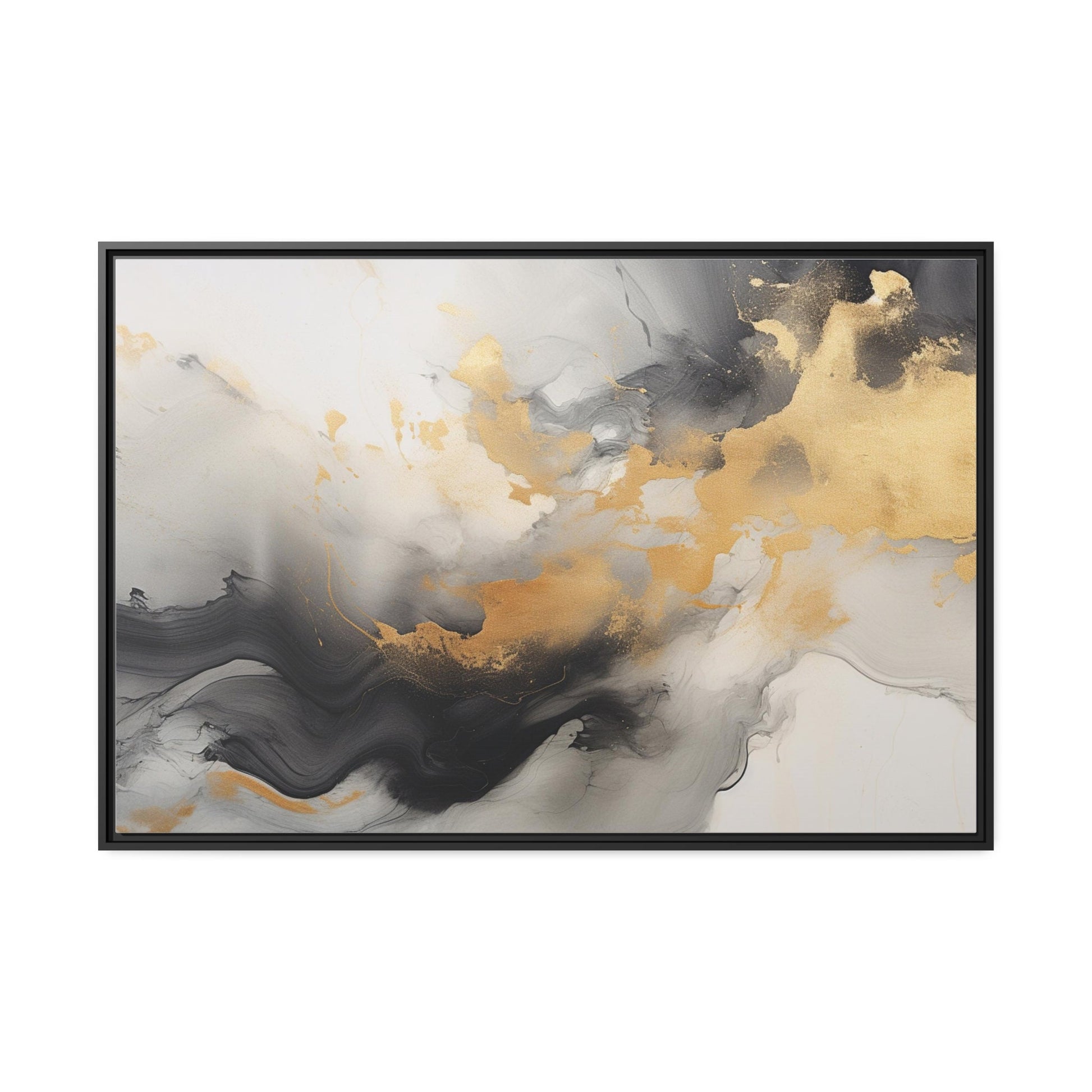 Abstract Art, Wall Art, Gold and Black accents_Front 36x24