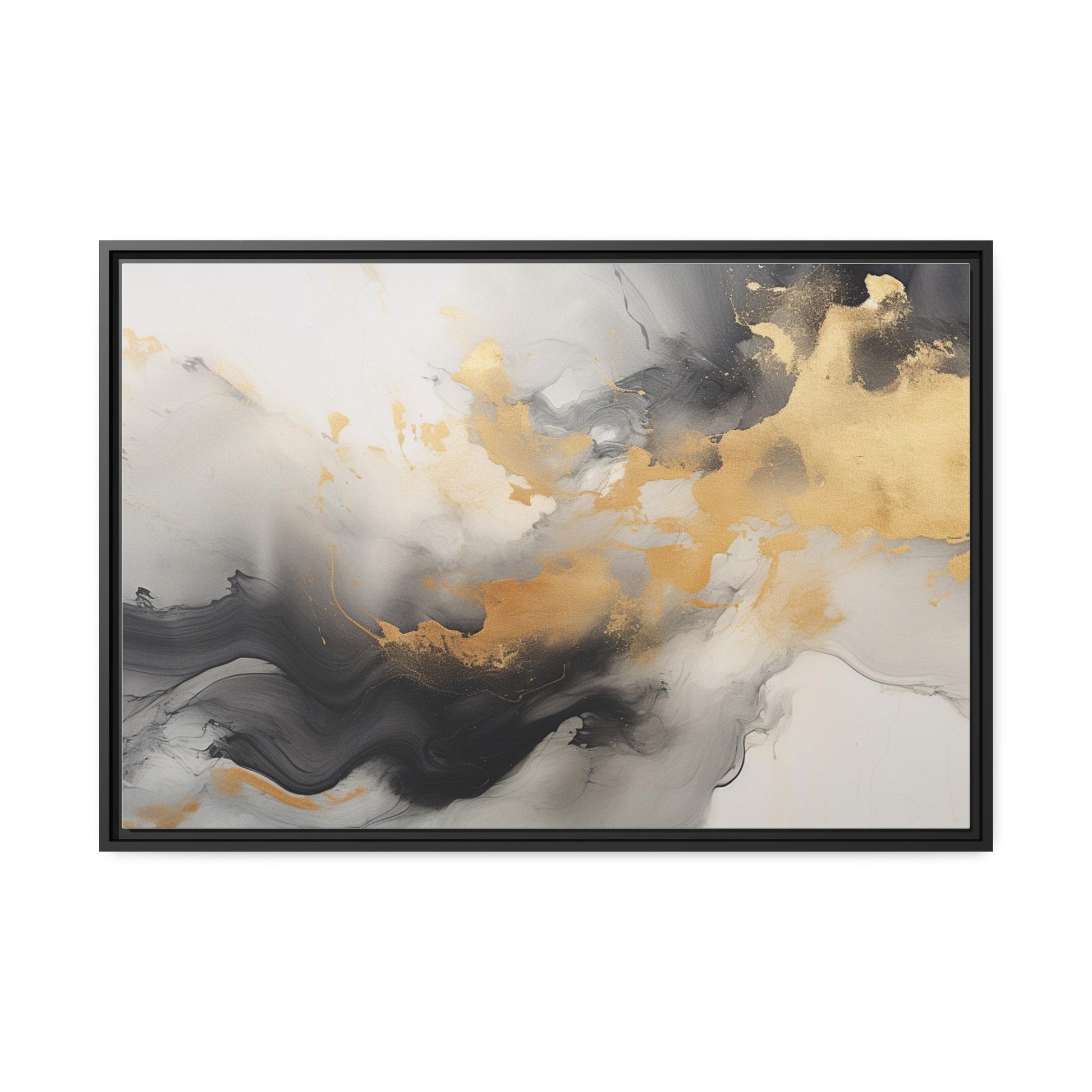 Abstract Art, Wall Art, Gold and Black accents_Front 18x24