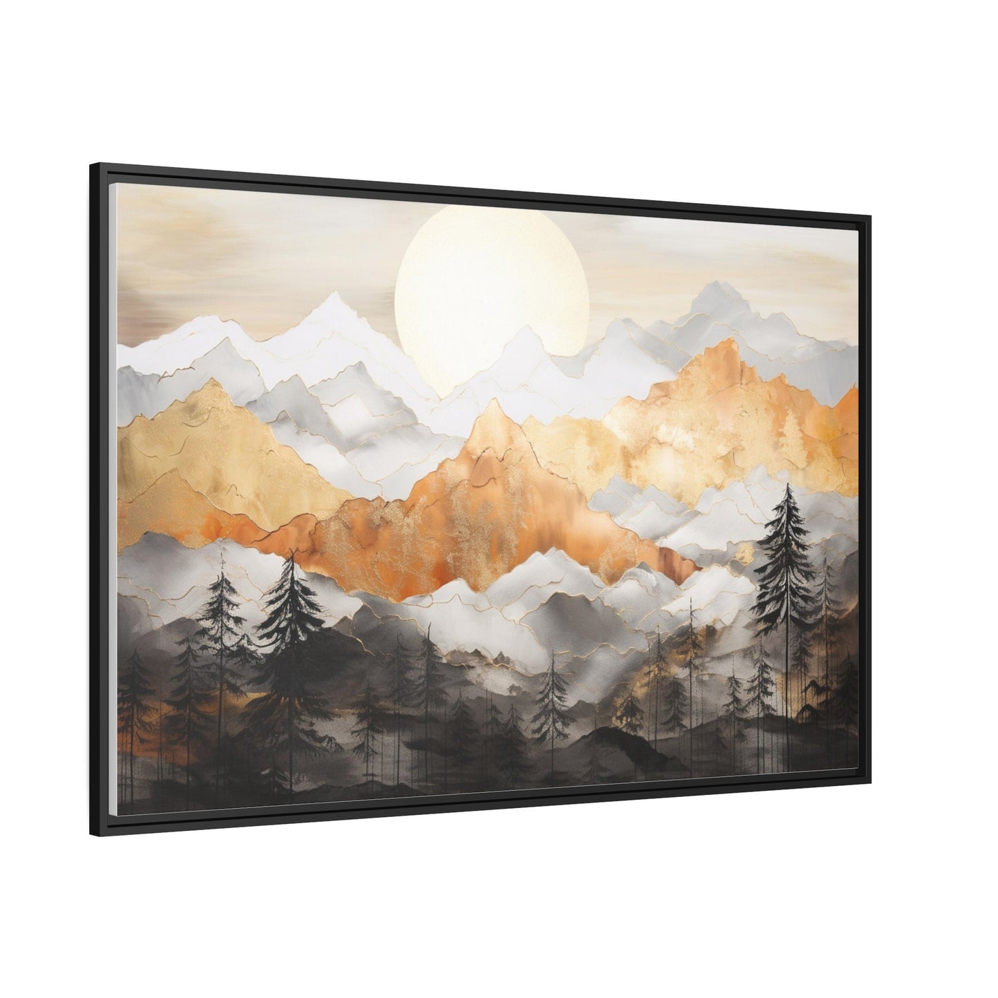 Abstract Art, Mountain Sunset_Perspective View