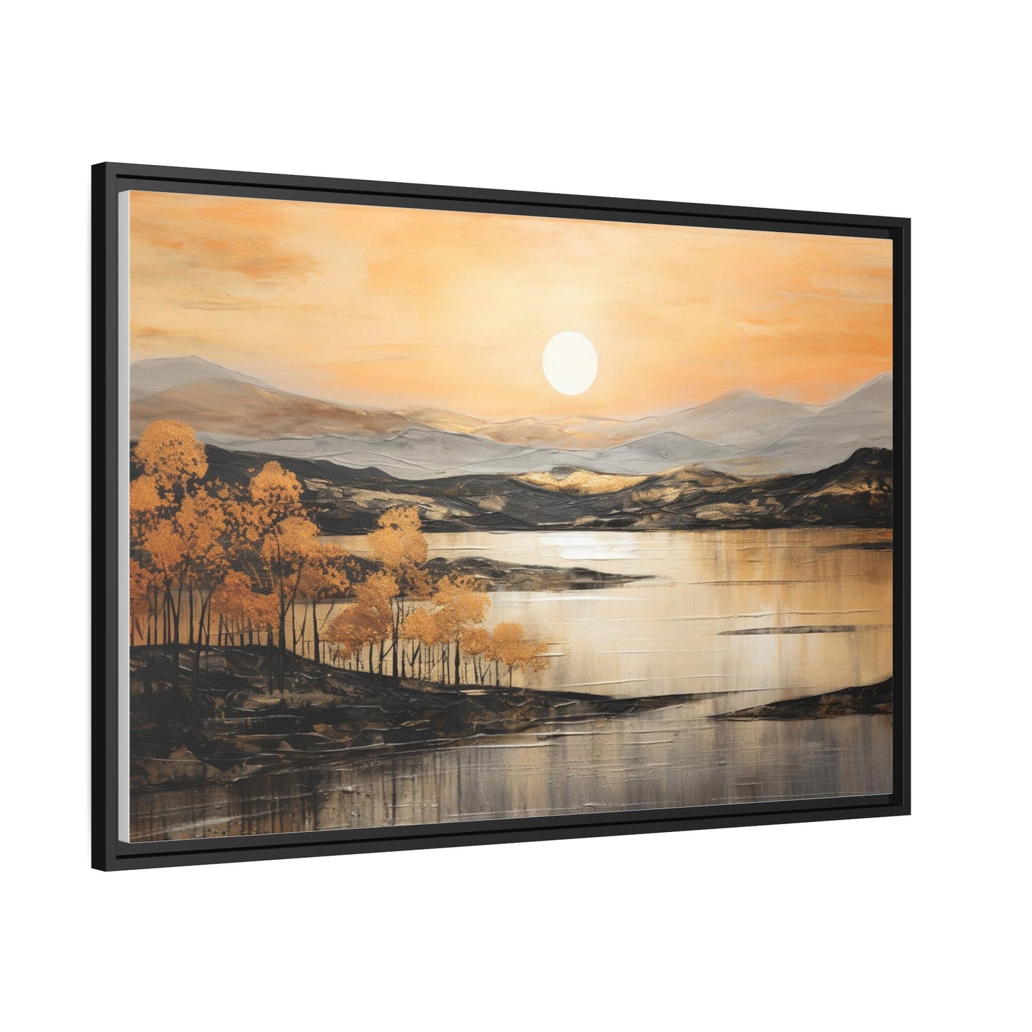 Abstract Painting, Autumn Lakeview_Small_Side view