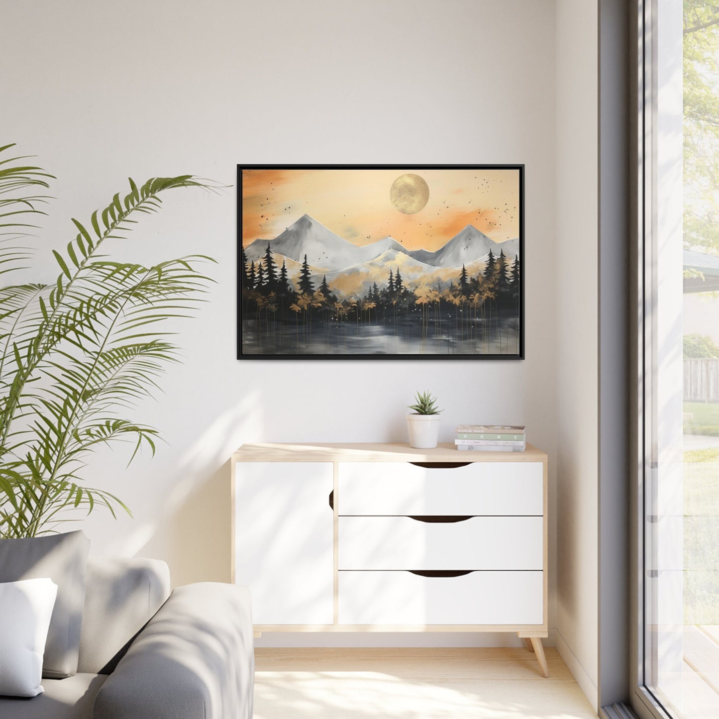 Abstract Painting, Winter-Lakeview_Living Room Decor