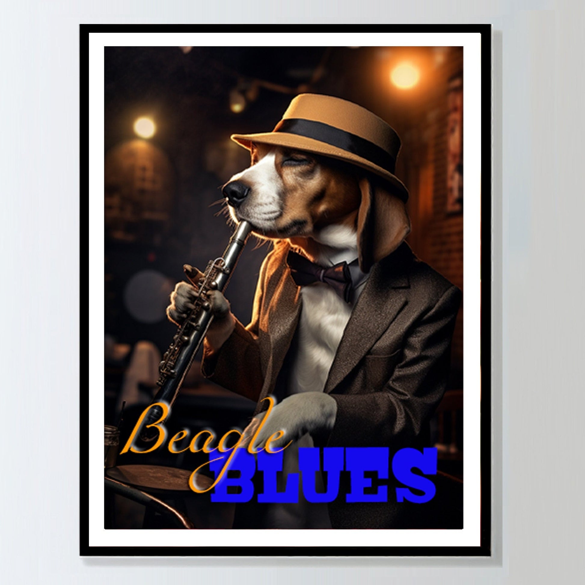 Beagle Blues Sax Player_Poster