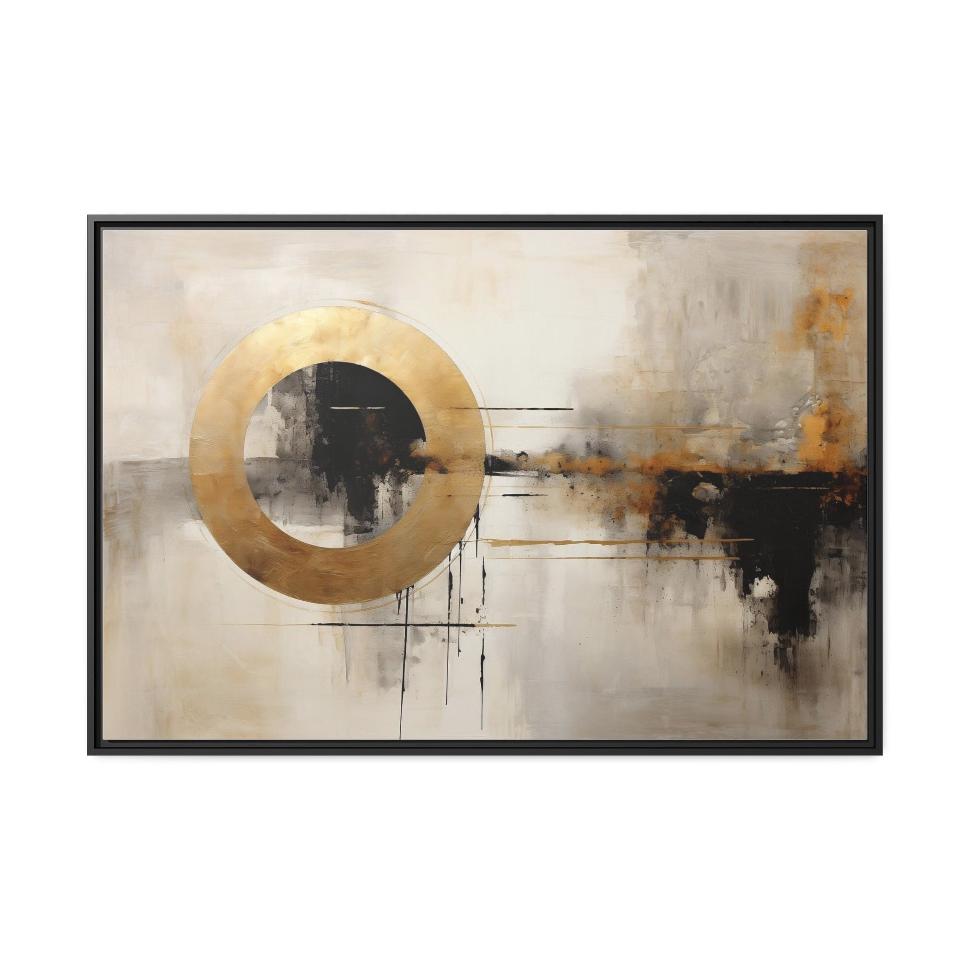 Abstract Art, Wall Art, Gold accent on water element, Front view