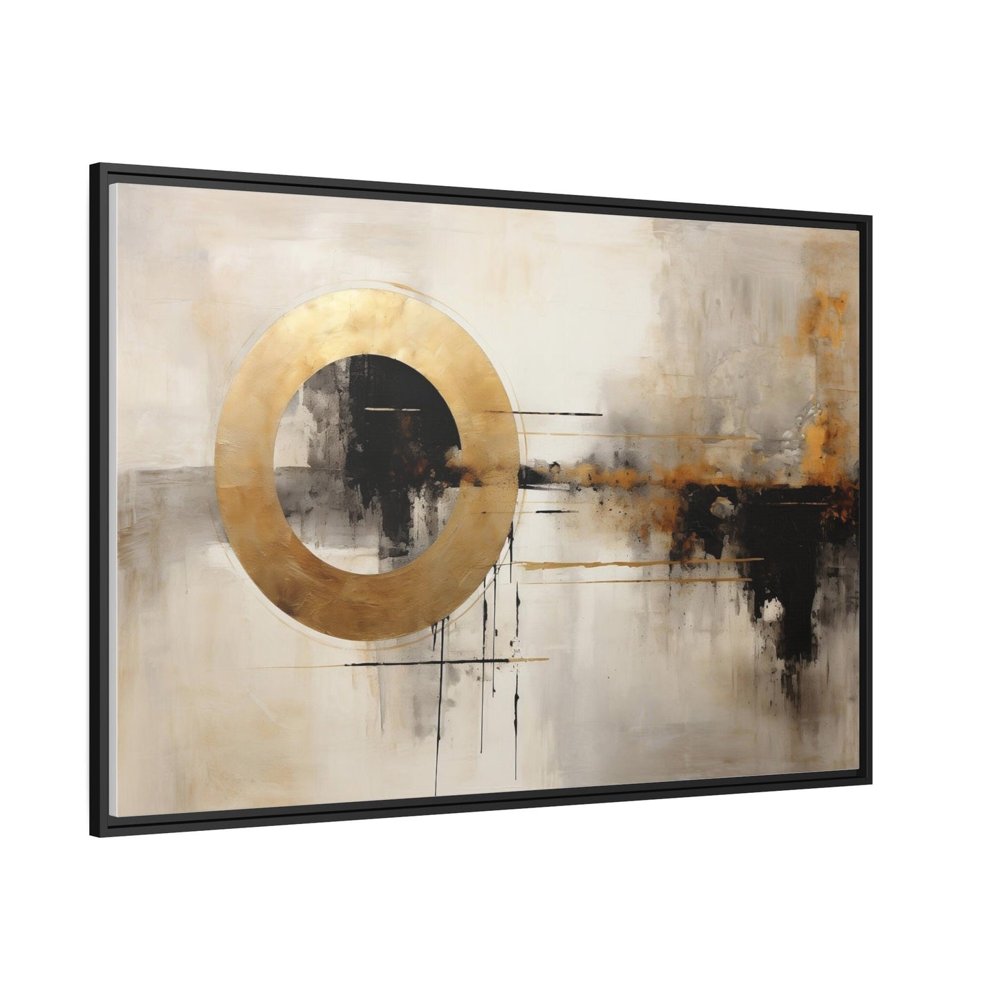 Abstract Art, Wall Art, Gold accent on water element, Side view