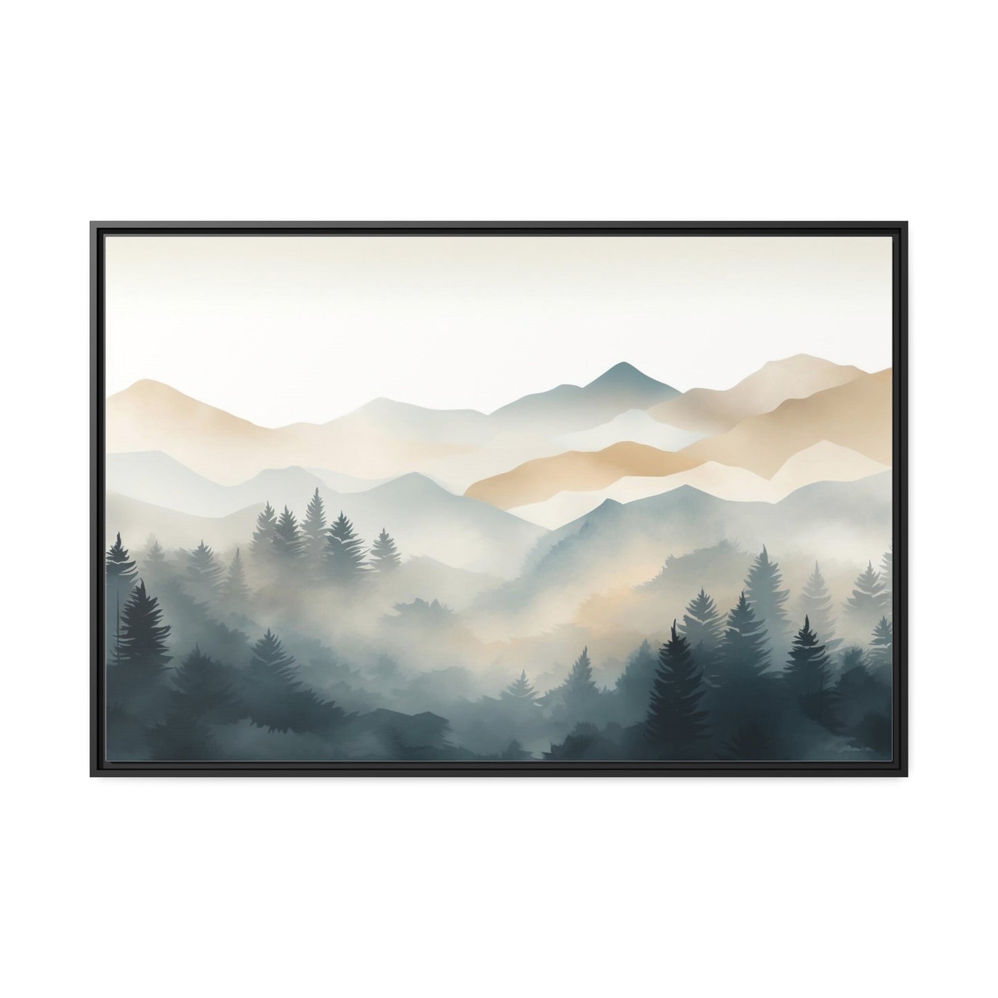 Abstract Painting Wall Art, Foggy Morning_Front View