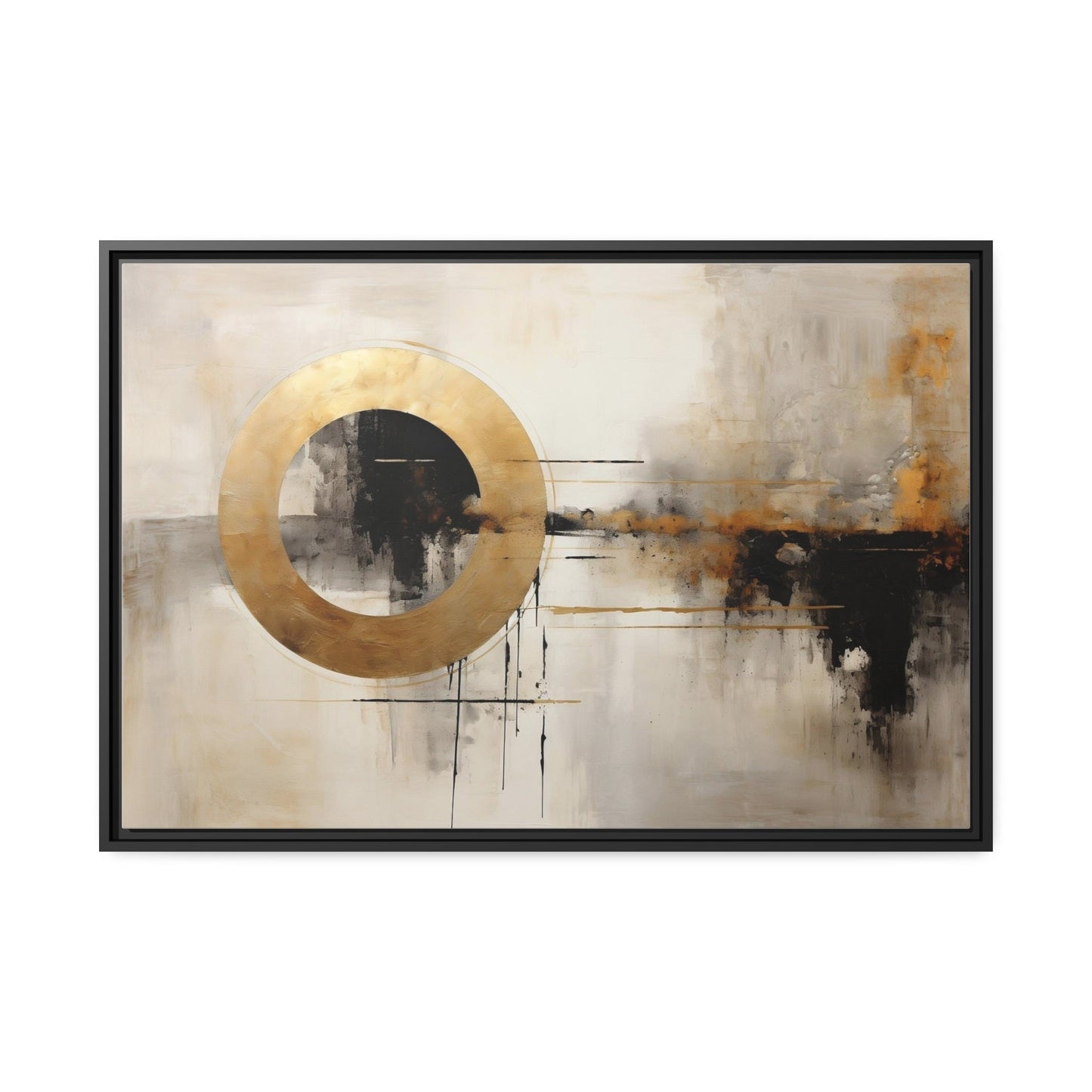 Abstract Art, Wall Art, Gold accent on water element, Front 18x24