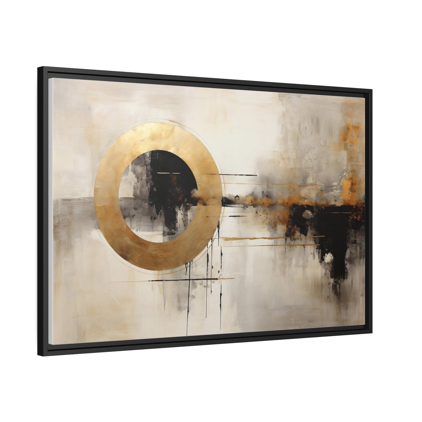 Abstract Art, Wall Art, Gold accent on water element, Side view 18x24