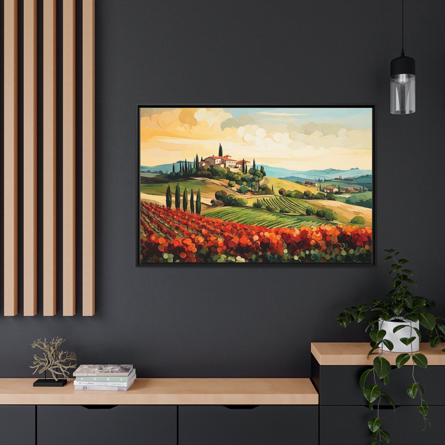 Tuscany Vineyard Painting Wall Art_Office Decor