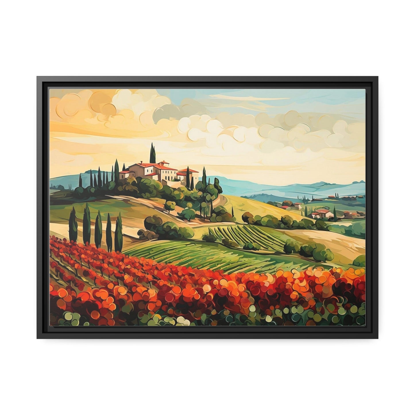 Tuscany Vineyard Painting Wall Art_Close up