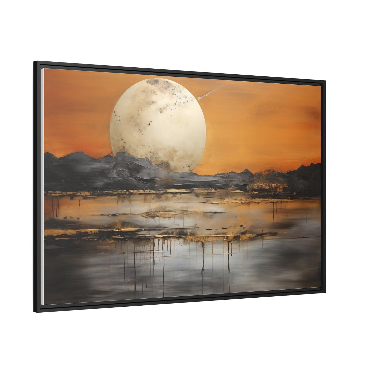 Abstract Painting, Surreal Moon Lakeview_Side View