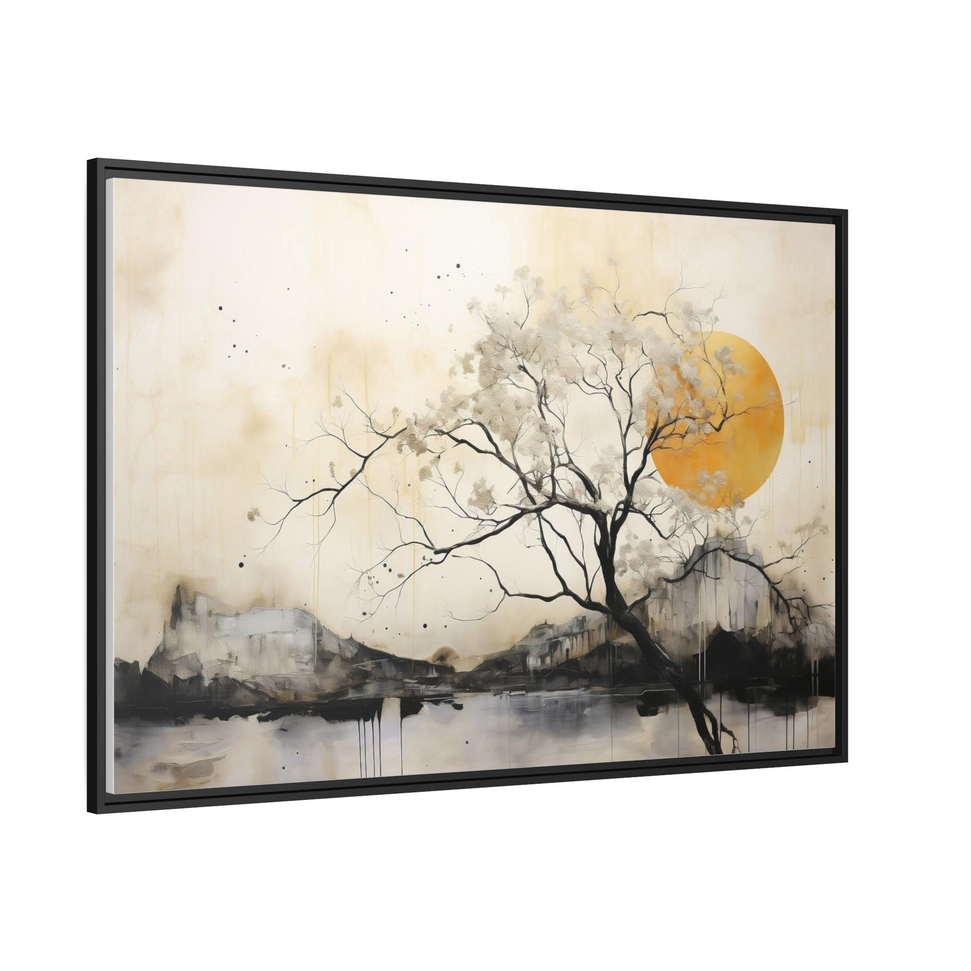 Abstract Painting, Autumn Lakeview_Living Room Decor