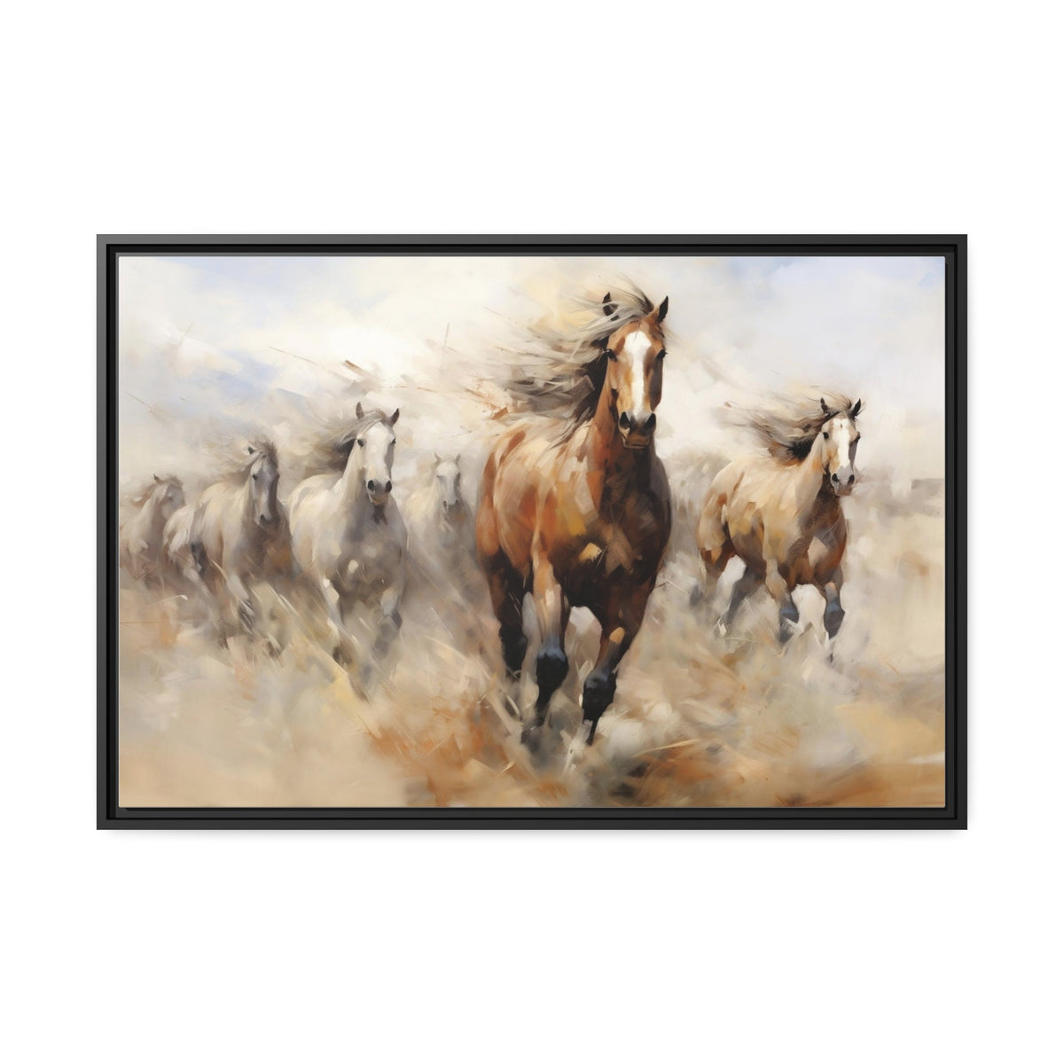 Hurd of horses galloping_Wall Art_Front View