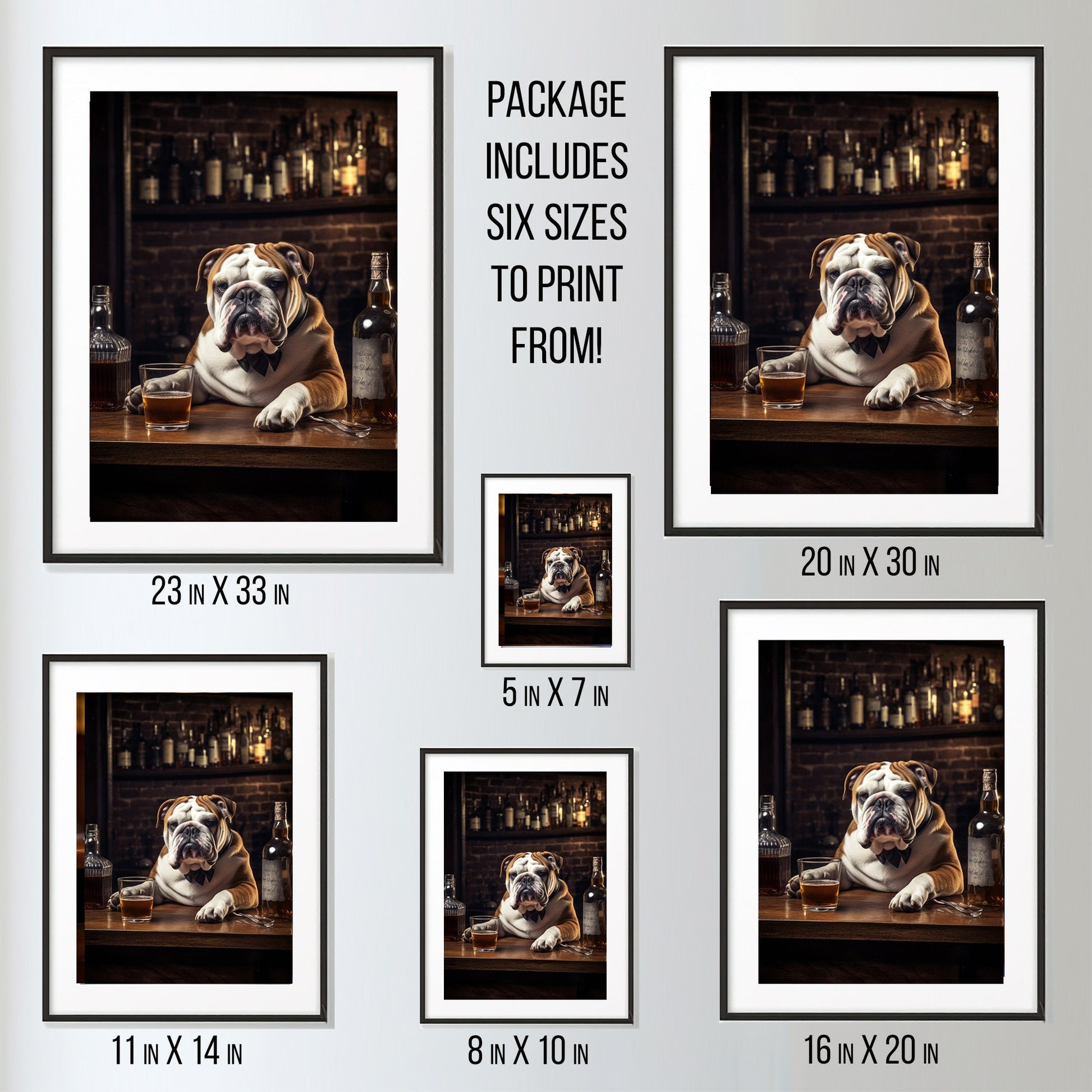 English Bulldog Whiskey Cheers_Size Chart Mock up