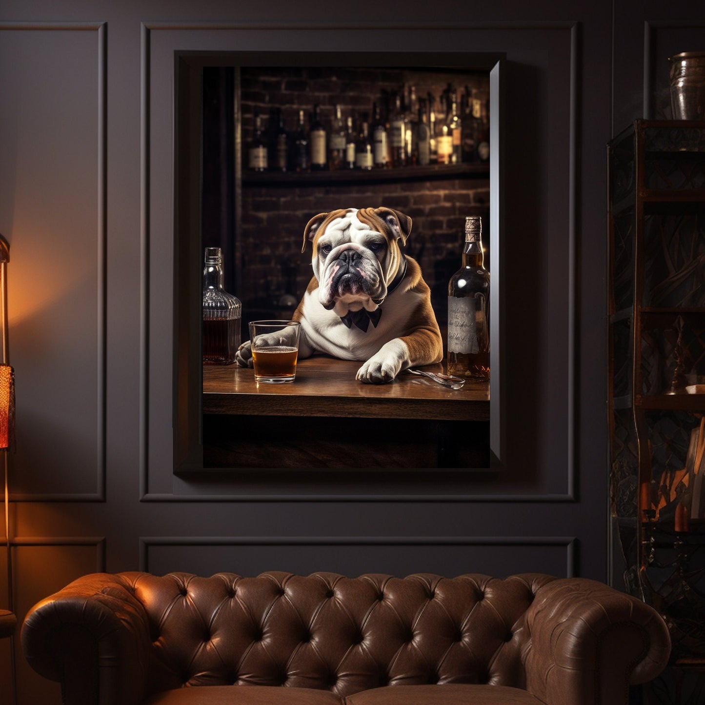 English Bulldog Whiskey Cheers_Home Decor