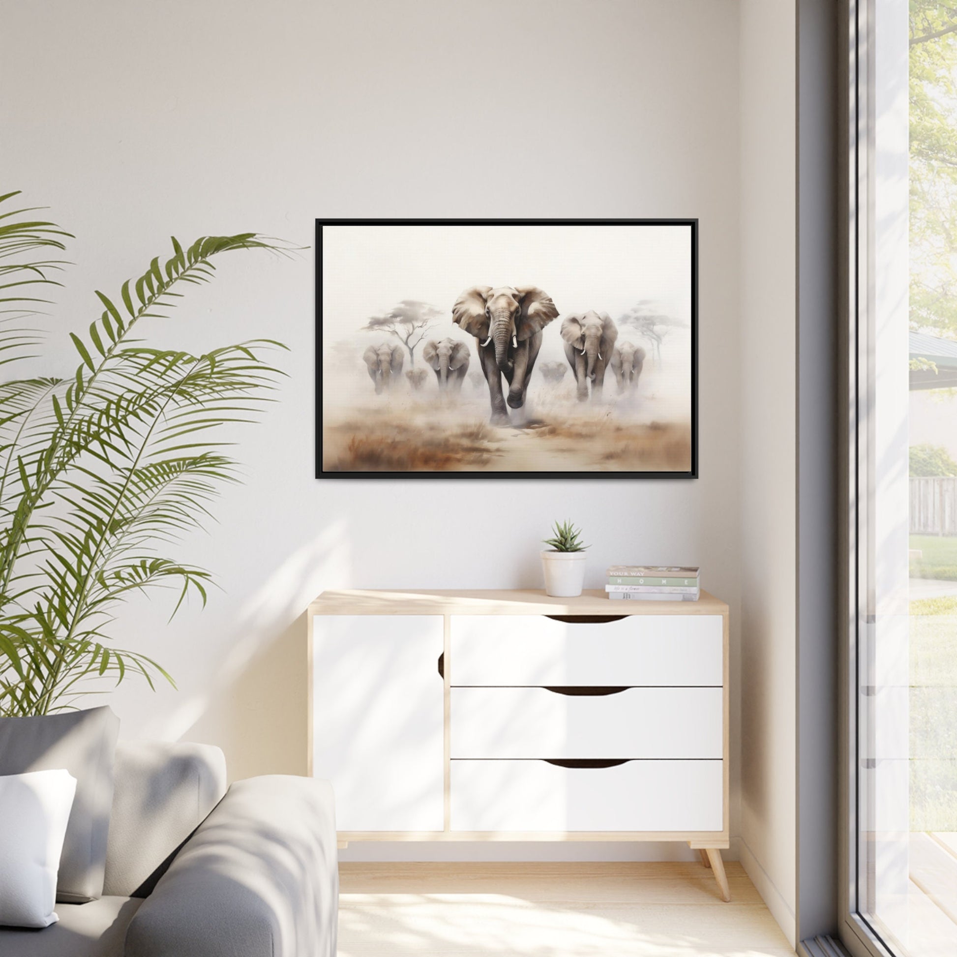 Elephant Stampede Wall Art_Home Decor