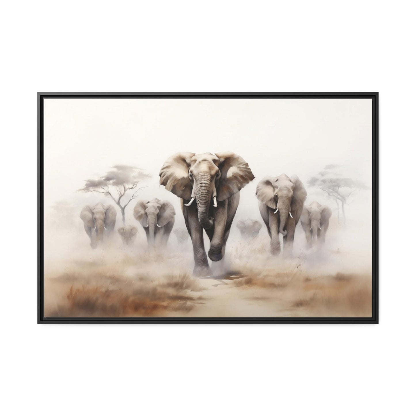 Elephant Stampede Wall Art_Front View