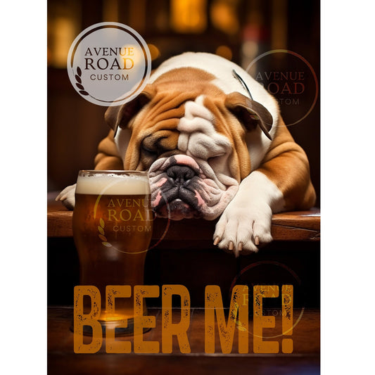 English Bulldog, Beer Buddy_Digital Poster Mockup