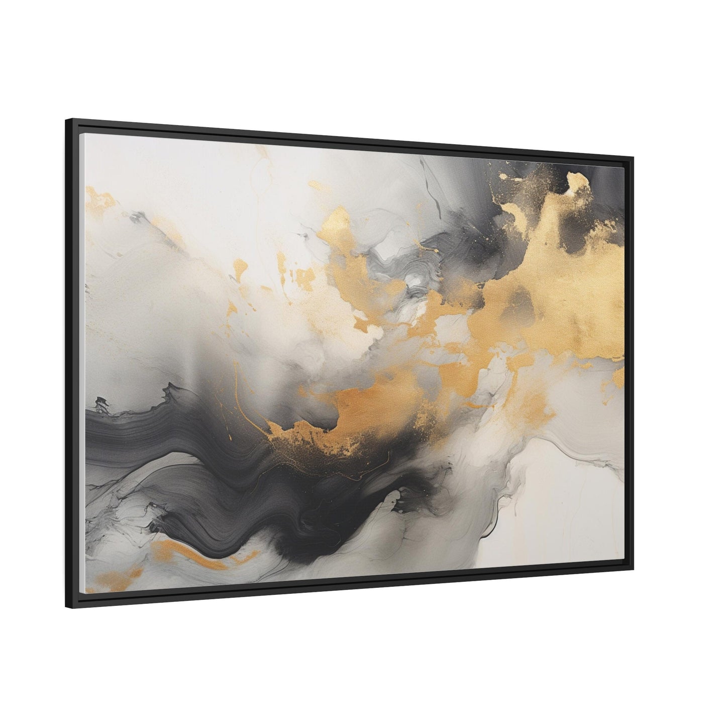 Abstract Art, Wall Art, Gold and Black accents_Side 36x24