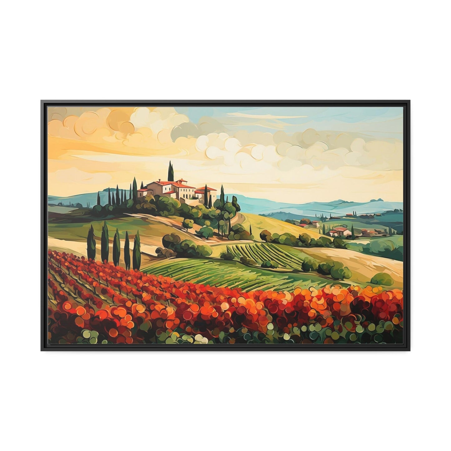 Tuscany Vineyard Painting Wall Art_Front View