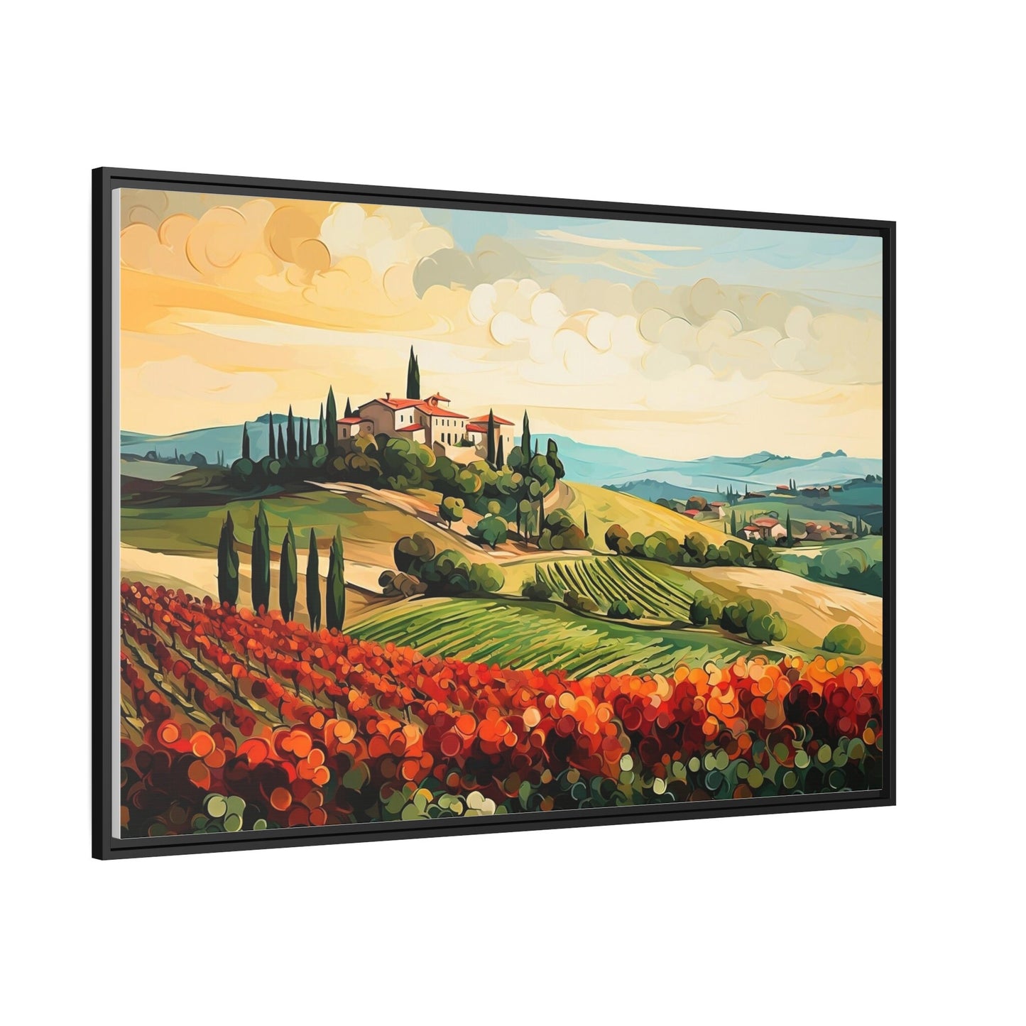 Tuscany Vineyard Painting Wall Art_Side View