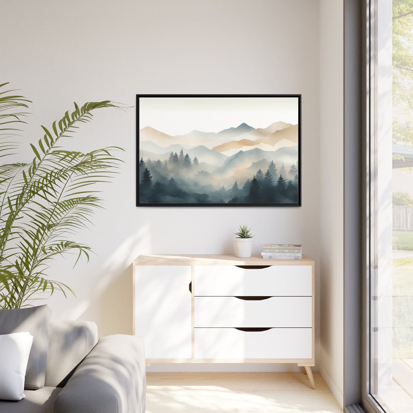 Abstract Painting Wall Art, Foggy Morning_Living Room Decor