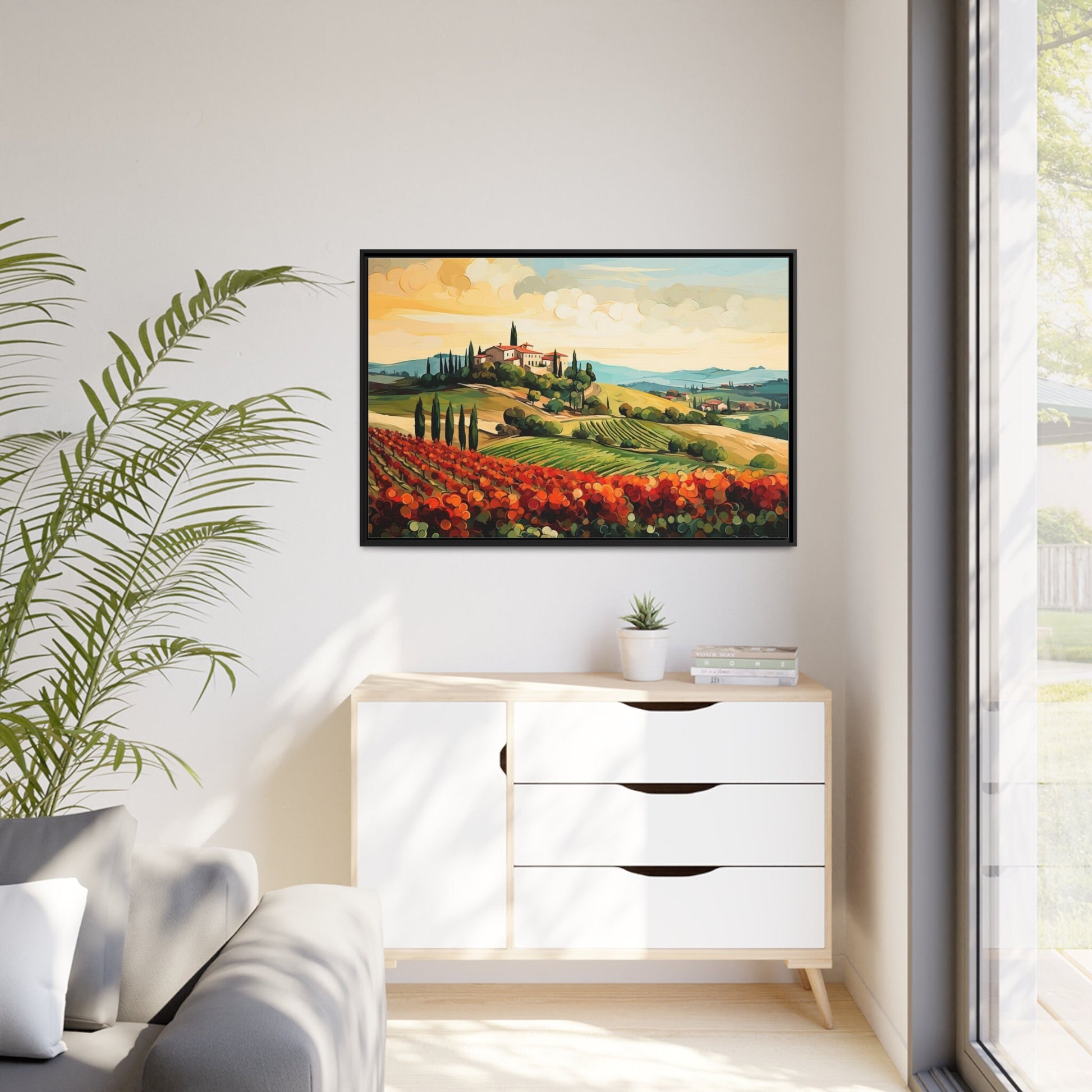 Tuscany Vineyard Painting Wall Art_Living Room Decor