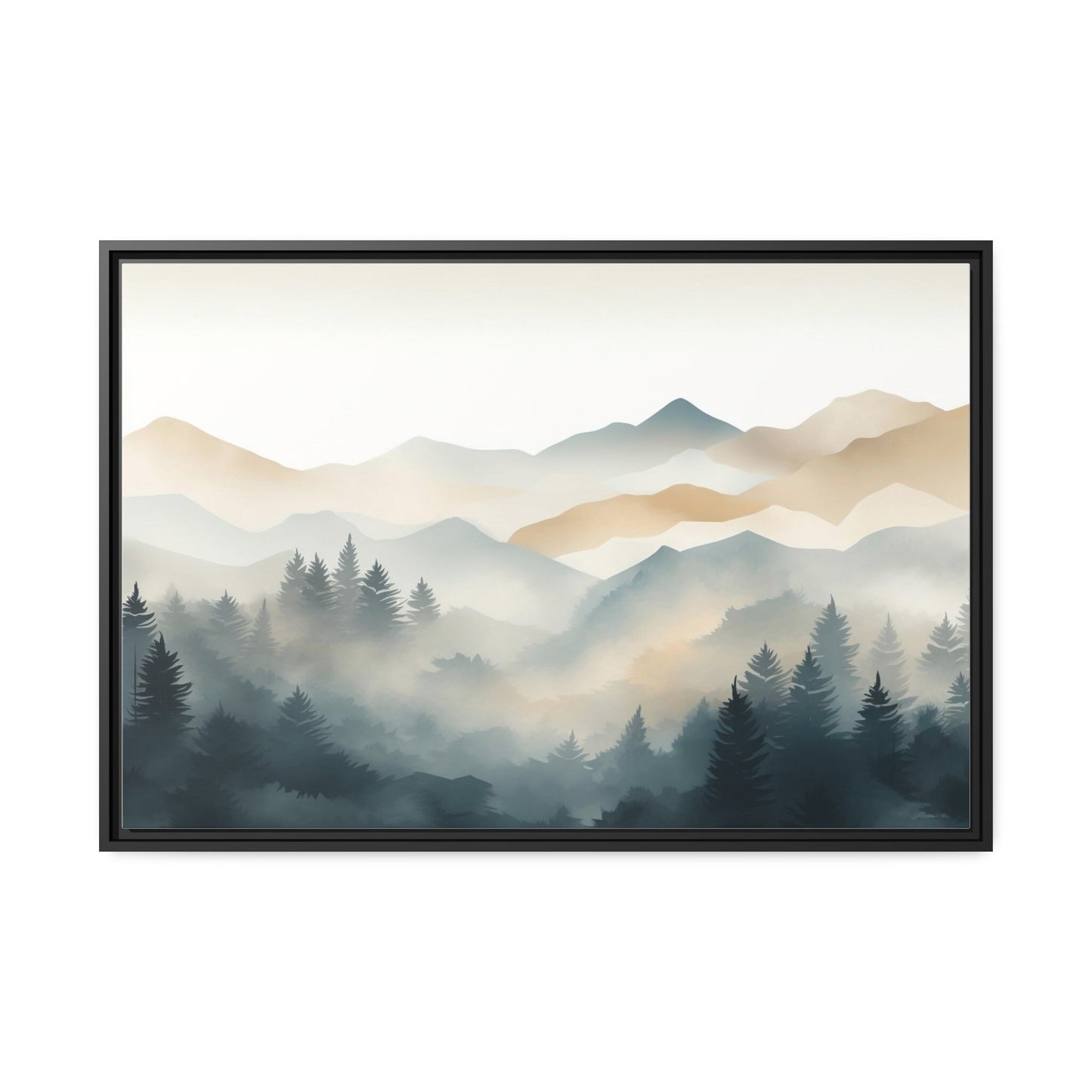 Abstract Painting Wall Art, Foggy Morning_Front View 24x18