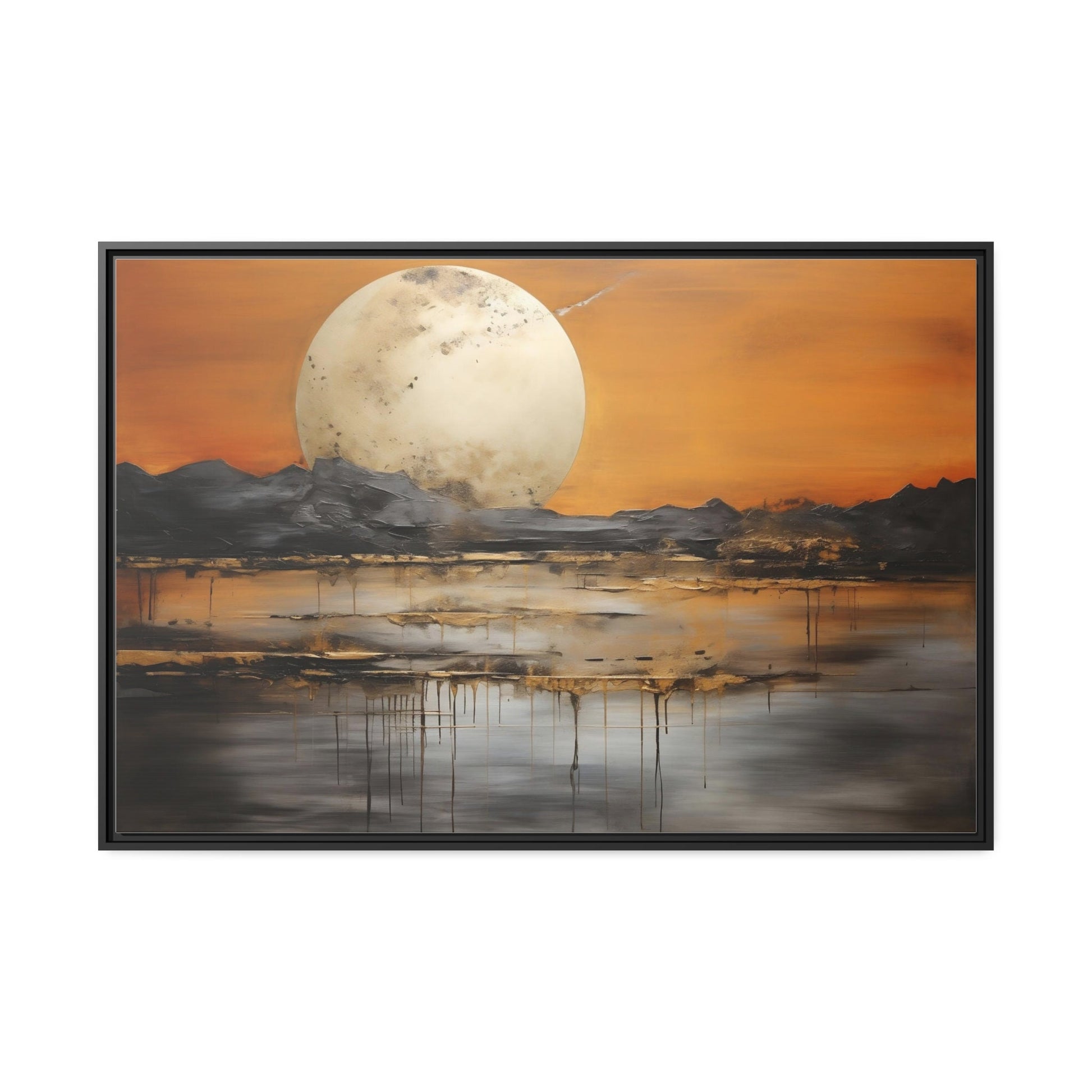 Abstract Painting, Surreal Moon Lakeview_Front View