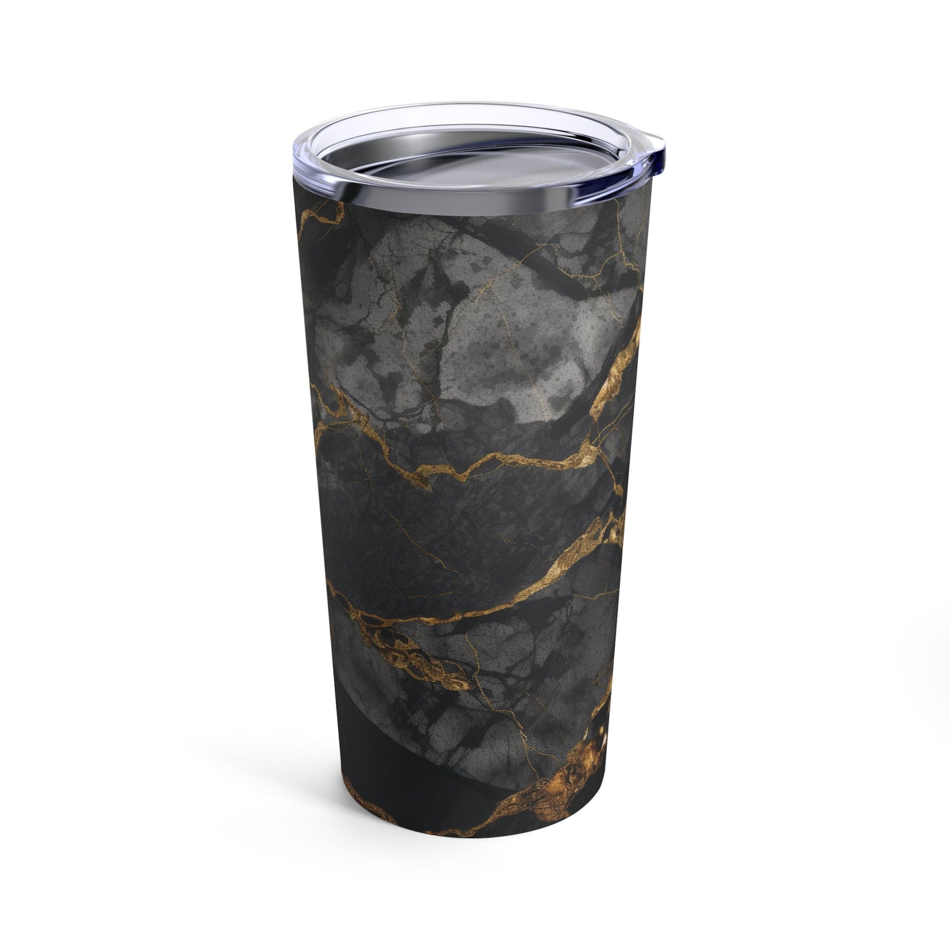 Black and Gold Marble Coffee Tumbler_Rotated view 02