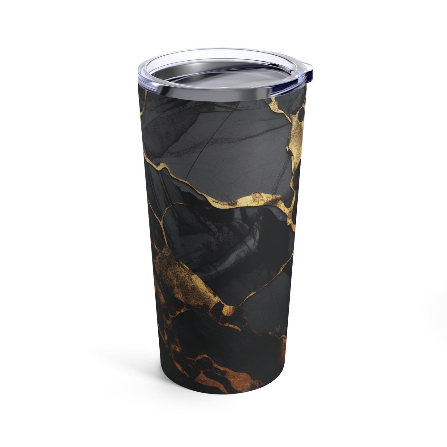 Black and Gold Marble Drink Tumbler_Rotated View 03