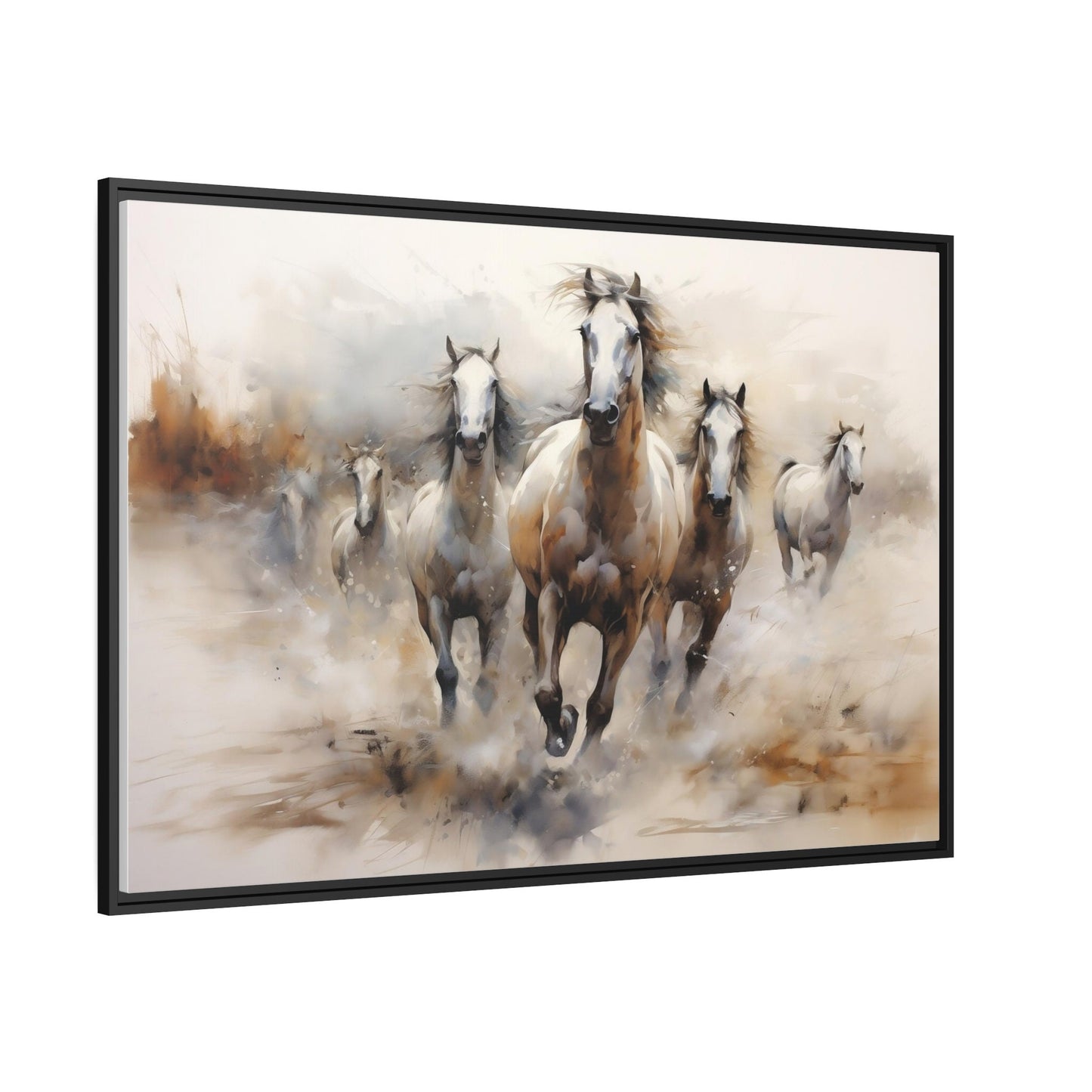 Wild Horses Wall art_White Horses on Canvas_Side view