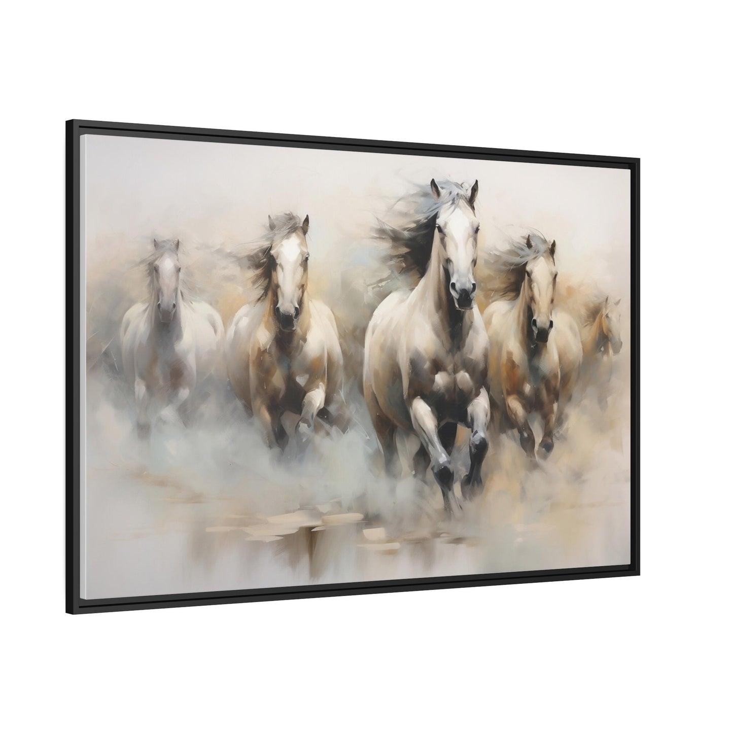 White Stallions Wall Art_Side View