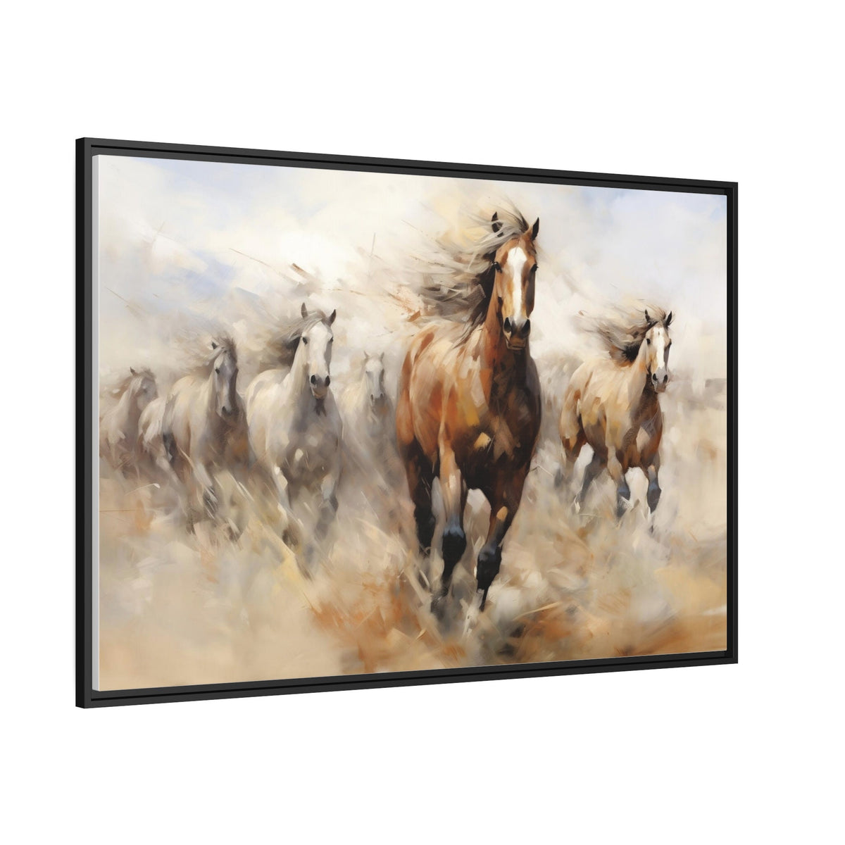 Hurd of horses galloping_Wall Art_Side view