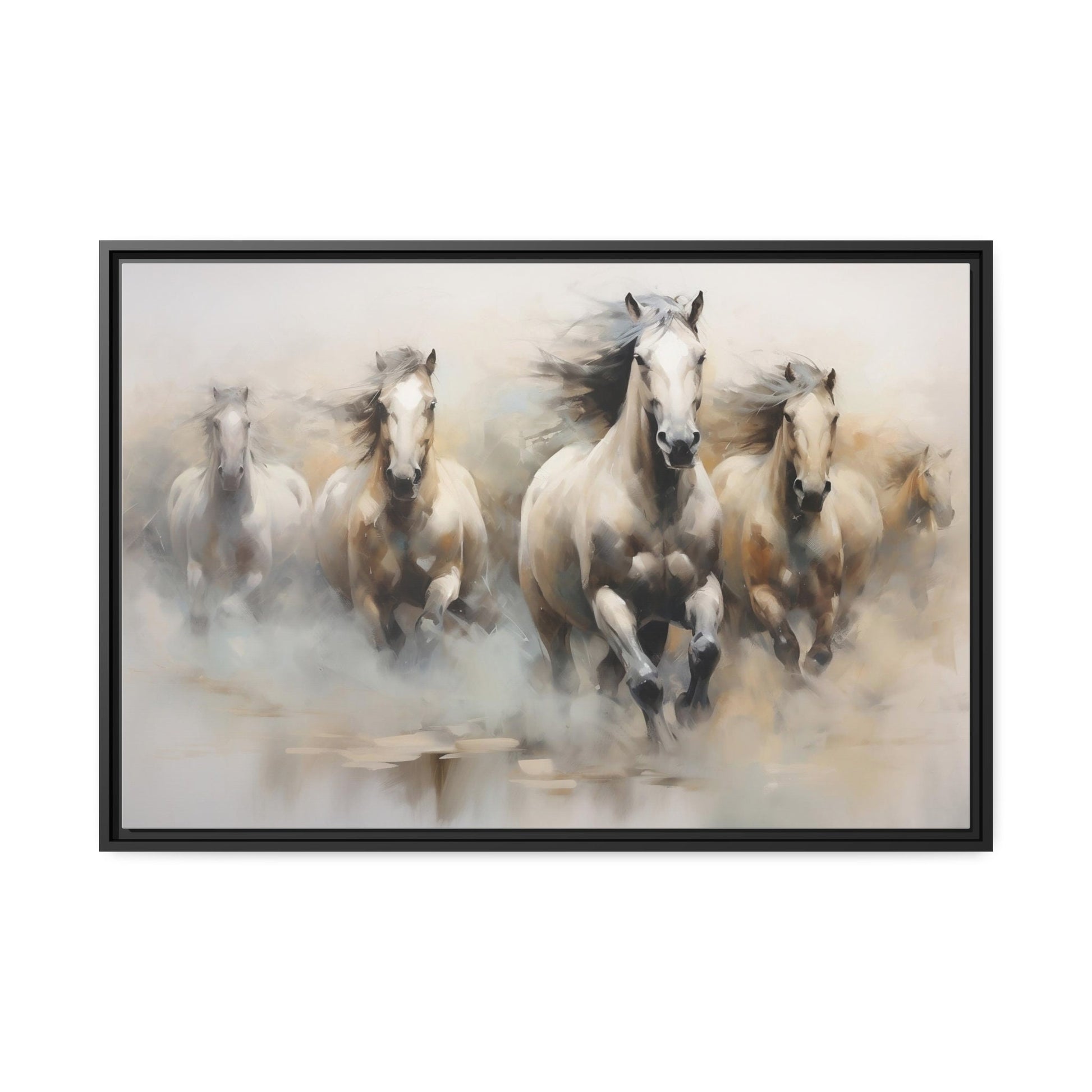 White Stallions Wall Art_Front View