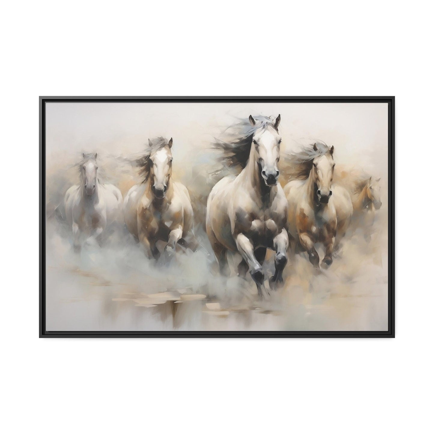 White Stallions Wall Art_Home Decor