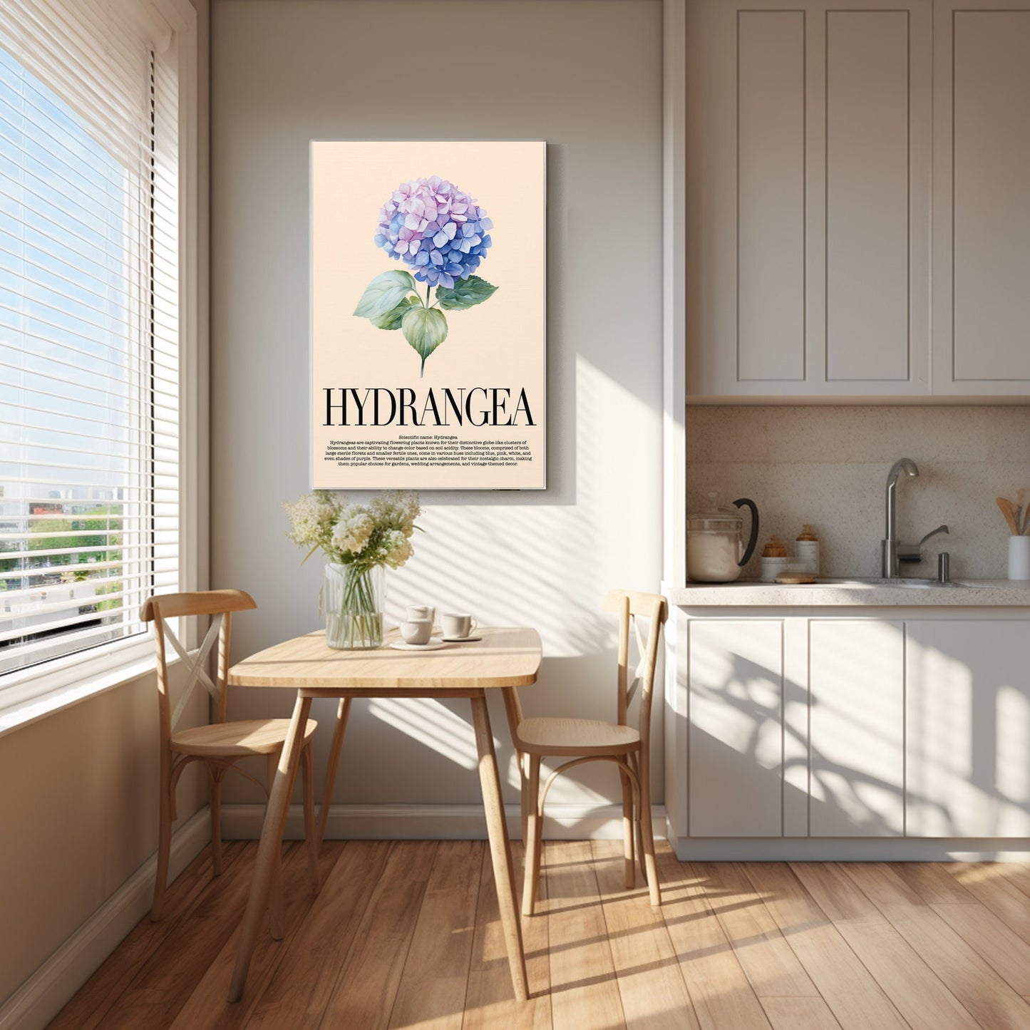 Hydrangea Water Color Wall Art_Kitchen Decor